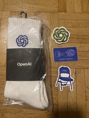 OpenAI Socken Und 10 Years Of Research Sticker. Exklusiver OpenAI Merch