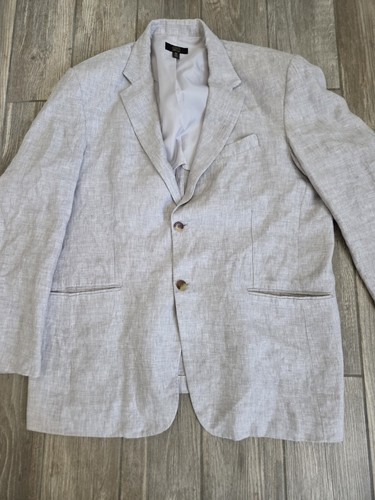 CLUB ROOM Herren Lux 100% Leinen Blazer grau meliert, Gr. XXL