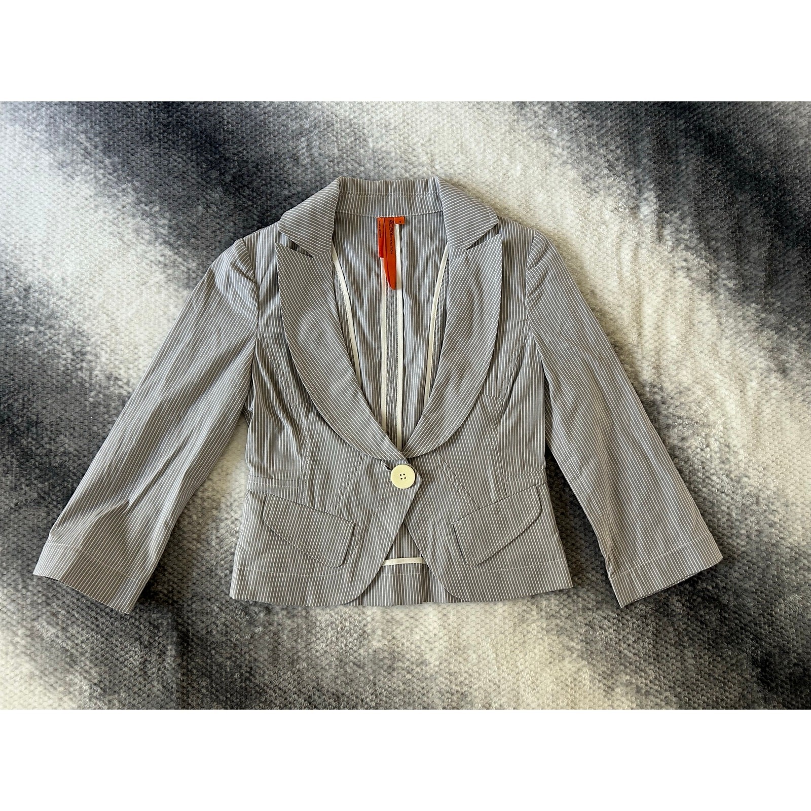 BCBGeneration Cropped One Button Gray Pinstripe Y… - image 1