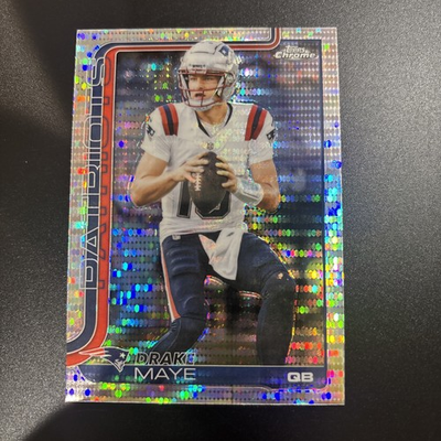 #ad 2025 Topps Chrome Football Drake Maye #207 Pulsar Refractor Patriots $11.99