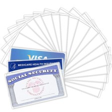 20 Pack New Medicare Card Holder Protector Sleeves, Clear PVC