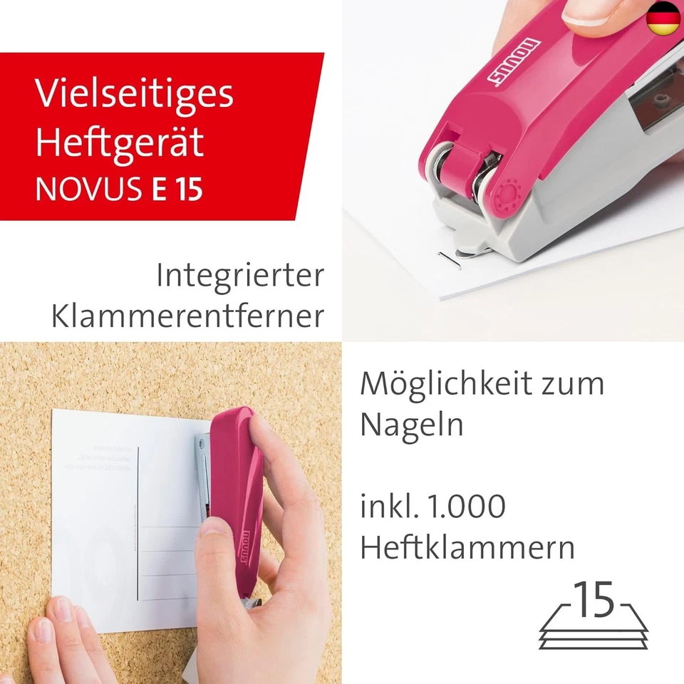Novus Schreibtisch Set (Heftgerät E 15 mit Locher E 210, inkl. 1000 - Bild 3 von 4