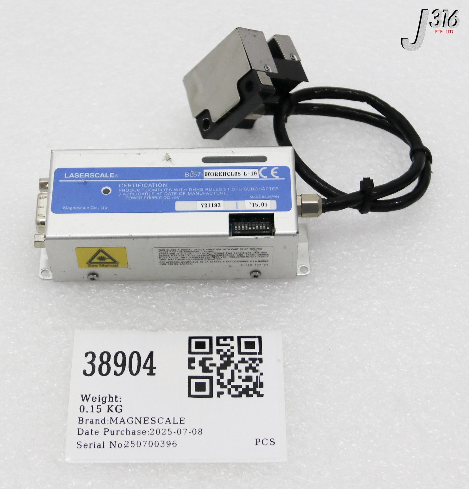 38904 MAGNESCALE SCALE UNIT, LASERSCALE, BL57-RE BL57-003REHCL05 L-19