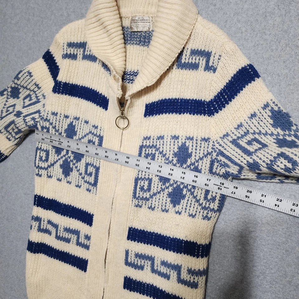 Vintage 70's Pendleton High Grade Western Wear Small Men's Westerly Zip Sweater  - Image 4 of 4