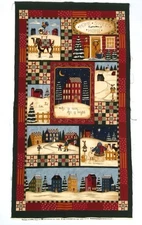 Christmas at Saltbox Farm By Deb Strain Moda Cotton Fabric Panel 44”x23”