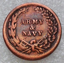 1863 Patriotic Civil War Token - French Liberty Head / Army & Navy