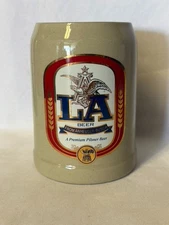 LA Beer Label Anheuser Busch Brewing Company Mug Stein Gerz Germany 5" Vintage