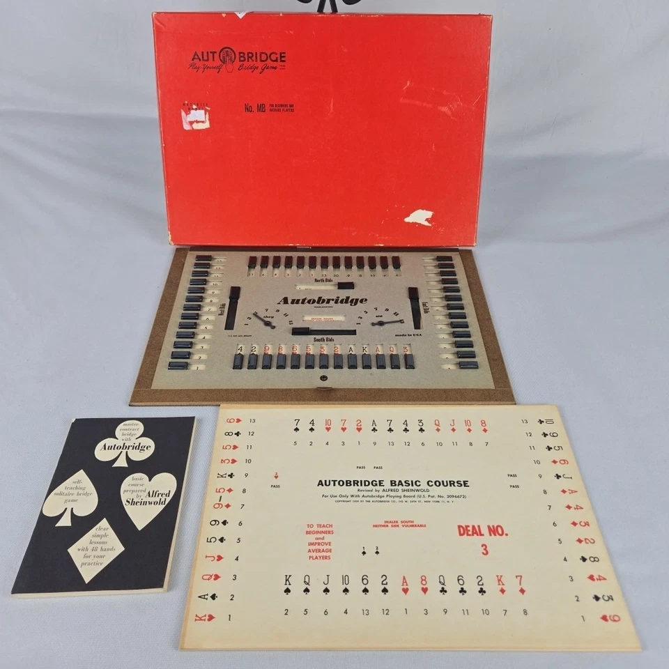 Vintage Auto Bridge Game For Beginners & Average Players - All 48 Deal Card 1957 - Image 2 of 4
