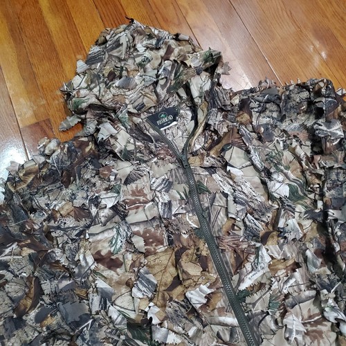 Vtg RedHead Ghillie Jacket Adult S/M 3D Leaf Hunting Outdoors Hooded Full Zip - Picture 4 of 11