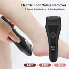 Electric Foot Callus Remover Pedicure Tool 3 Head Cracked Heel Scrubber 1 Pc
