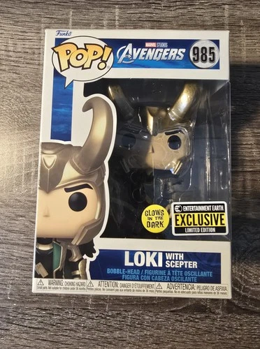 Funko Pop Marvel Loki with Scepter #985 EE Exclusive Glow in Dark Vinyl Figure