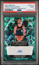 2024 PANINI MOSAIC ROOKIE SCRIPTS GREEN ICE #RSFLW TRENTYN FLOWERS PSA 9