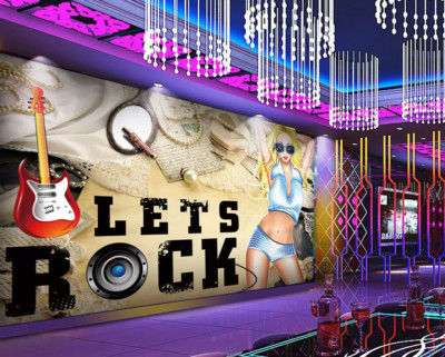 3D Rock Girl K11853 Wallpaper Mural Self-adhesive Removable Sticker Kay