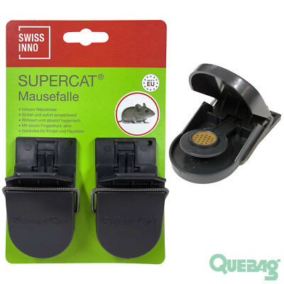 2x Mausefalle SuperCat Swissinno Schlagfalle Mäusefalle Dauerköder Mäuseköder