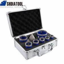 Diamond Hole Saw Kit Set for Tile Porcelain Marble 11pc Shank Core Drilling Bit
