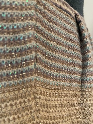 Anthropologie Gris Beige Hilos Metálicos Tejido Halter Top Suéter Vestido M - Imagen 5 de 7