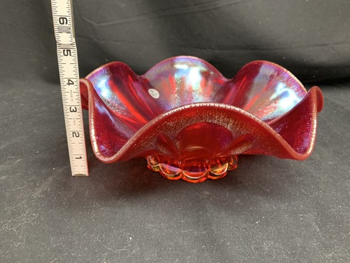 Fenton Red/Amberina Carnival Glass Bowl / Dish - Picture 8 of 8