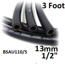 13mm 1/2" RUBBER VACUUM BRAKE SERVO HOSE TUBE PIPE PRICED 3 FOOT LENGTHS