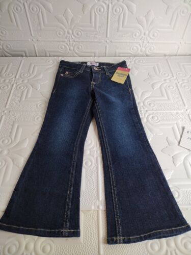 Girls Oshkosh B'gosh Flare Jeans Dark Blue Size 4 Adjustable Waistband - Picture 3 of 15