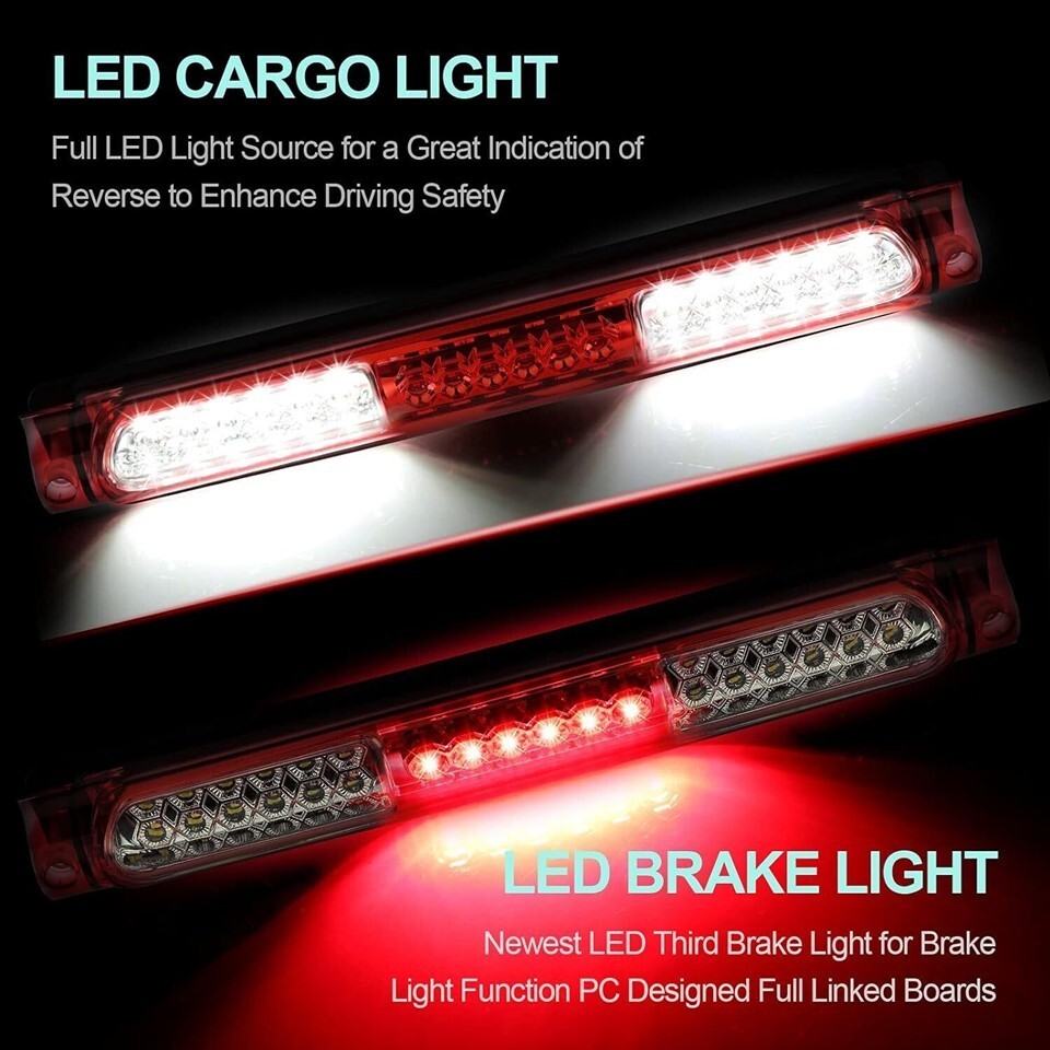 Third Brake Light For 1997-2003 Ford F-150 / F-250 / Heritage - LED, Red & Clear, DOT-Certified