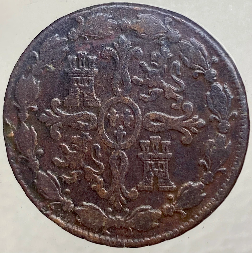 Moneda Grande 1775 Española 8 Maravedíes Rey Carlos III Bonitos Detalles Castillos Leones Foto 2 de 4