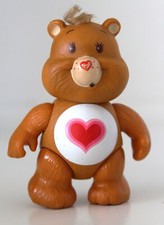 Vintage 1980s CARE BEARS Tenderheart Bear Posable Mini Figure 3.25"