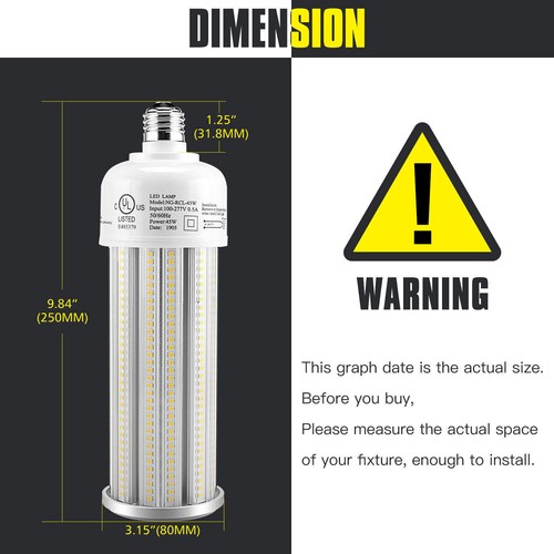 54 Watt LED Corn Cob Light Bulb MH/HPS Replace for 200W Warehouse Workshop 5000K - Picture 3 of 9