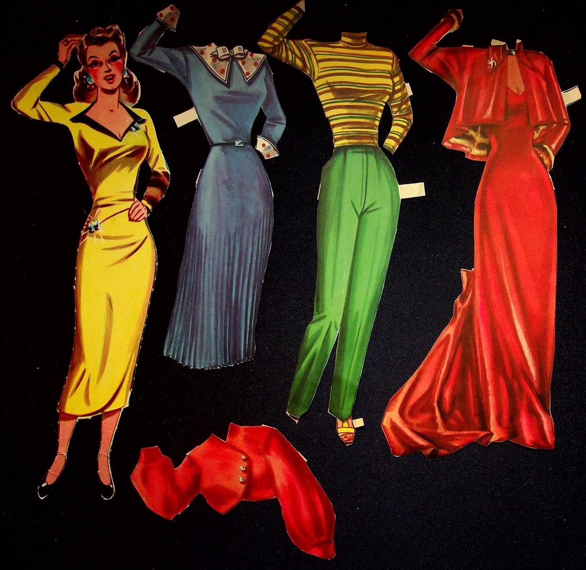 1940's Career Girls Paper Doll With Dresses Shirt Kim The Movie Star