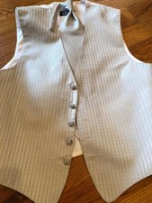 Ralph Lauren PLATINUM FULLBACK tuxedo vest/longtie LARGE PROM/WEDDING