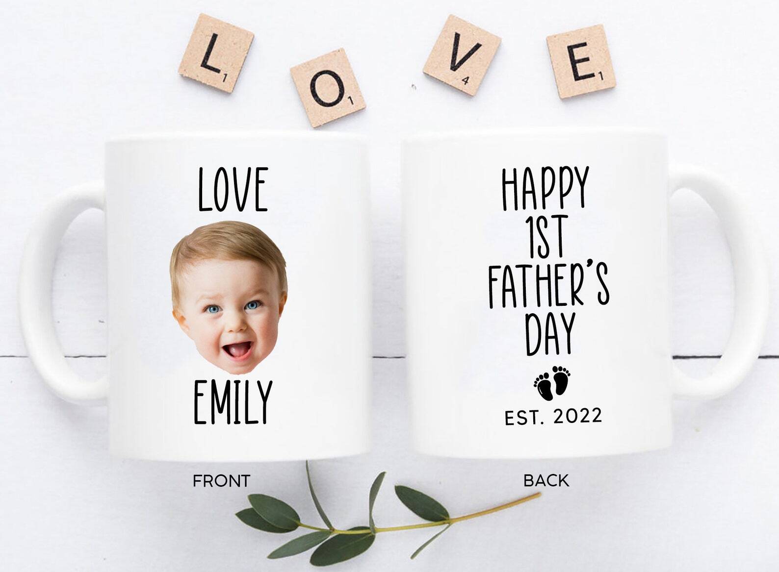 Custom Baby Face Mug 1st Fathers Day Mug New Dad Mug Daddy Mug Gift For New Dad