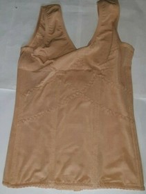 ACCEDE WOMENS 3-HOOK WAIST TRAINER CORSET W/ STRAPS TAN choose size UNS NIP