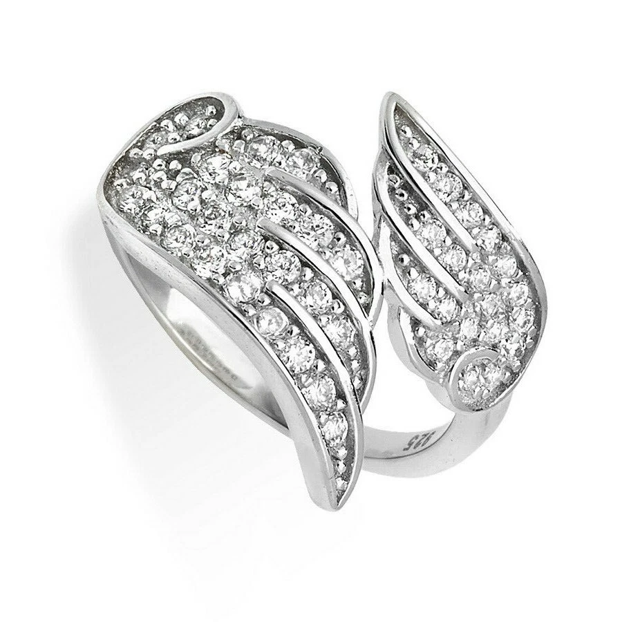 Sterling Silver Ring Angel Wings 925 Hallmarked Size J - R Brand New Boxed - Image 2 of 3