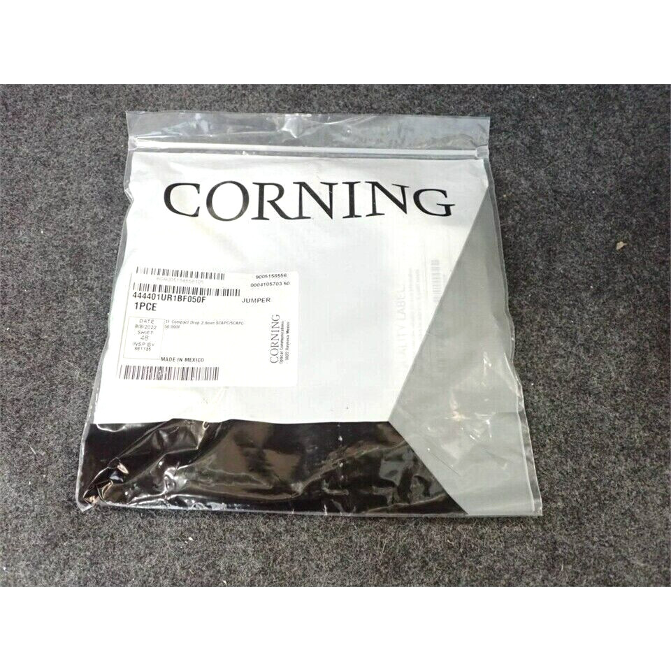 NEW CORNING Fiber Optic Patch Jumper Drop Cable 50' Foot Fifty Feet Cord Gray