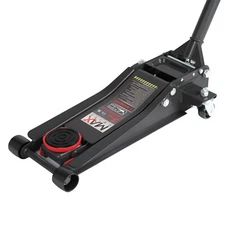 3-Ton Low Profile Hydraulic Steel Floor Jack with Dual Pistons Pump, Red