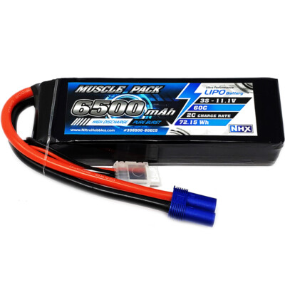 NHX Muscle Pack 3S 11.1V 6500mAh 60C Lipo Battery w/ EC5 Connector