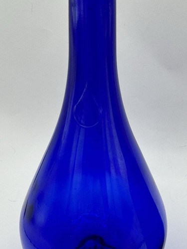 Vintage Teardrop Cobalt Blue Glass Bottle Acqua della Madonna With Unbranded - Picture 3 of 7