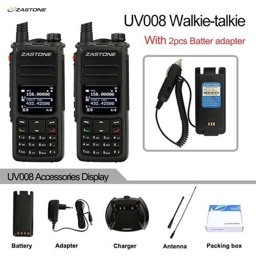 2 SZT. ZASTONE UV008 DMR Walkie Talkie Digita Radio dwukierunkowe Dual band 10W - Zdjęcie 10 z 14