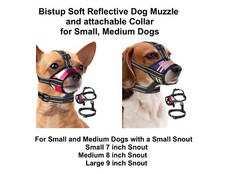 Bistup Extra Small Snout Soft Dog Muzzle w/ Collar 4 Biting, Barking  Chewing