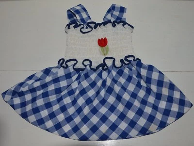 Vêtement enfant ancienne robe à smocks été fille BAMBINO 2 ans vintage 70'S - Photo 1/4