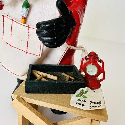 Figura de Papá Noel de colección banco de trabajo de Navidad 10" ROC Taiwán papel maché moldeado *LEER - Imagen 13 de 14