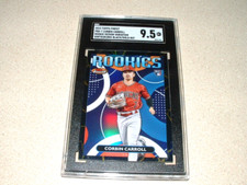 2023 TOPPS FINEST CORBIN CARROLL ROOKIE VARIATION BLACK/GOLD REFR CARD SGC 9.5