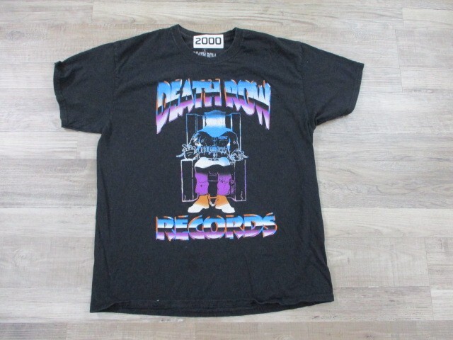 Death Row Records Shirt Adult Large Black Hip Hop Rapper Sleeve 