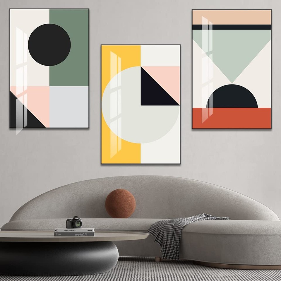 Framed Wall Art Set Modern Abstract Bright Style Painting Photo large
