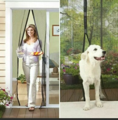 Magnetic Screen Door Hands Free. Mesh net block bug/mosquito fly insect curtain.