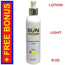 SUN GODDESS - Sunless Self Tanning Lotion - LIGHT - 8 oz  Best Tanner Mitt