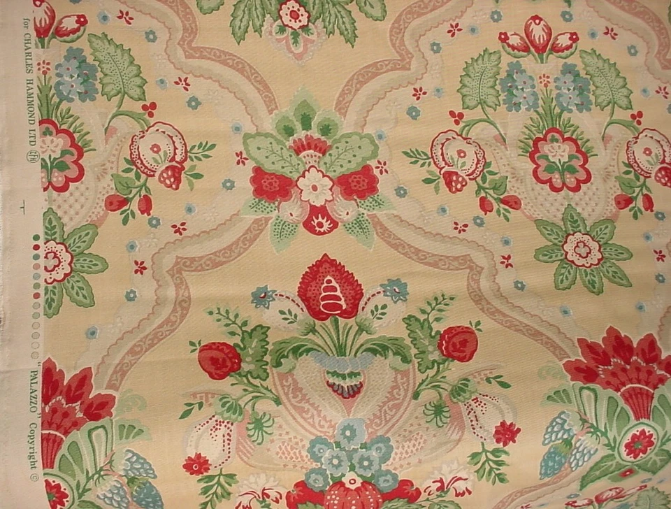 1-1/4Y Lee Jofa 2001124 Palazzo Coral Floral Linen Print Upholstery Fabric - Image 2 of 4