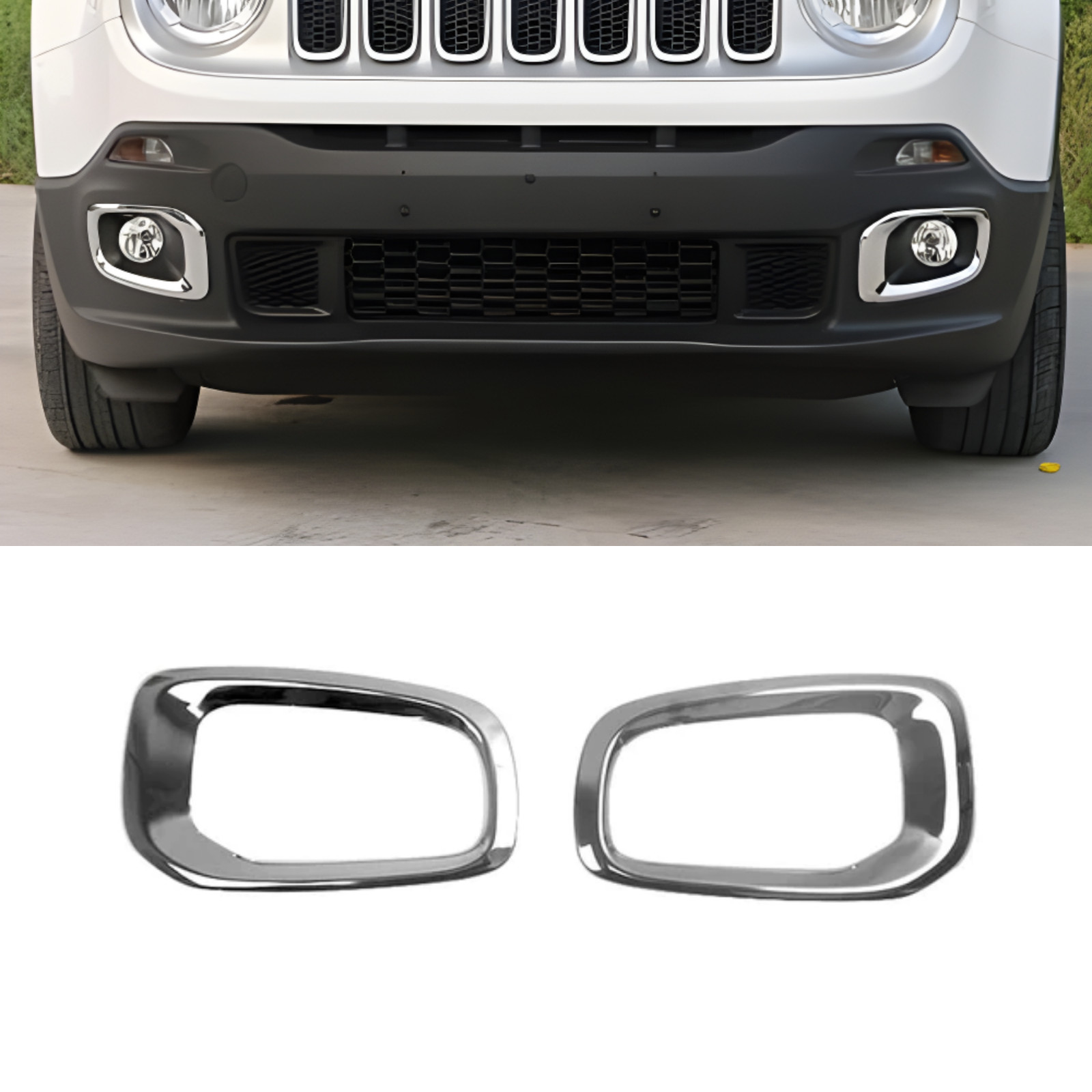 Stainless Steel Chrome Fog Light Cover Fit Jeep Renegade (2014-2018)