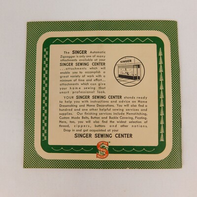 VTG 1955 Singer Automatic Zigzagger Manual No. 160985 160986 | eBay