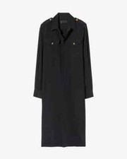 NEW Nili Lotan Adelaide Silk Shirt Dress in Black size M D7144