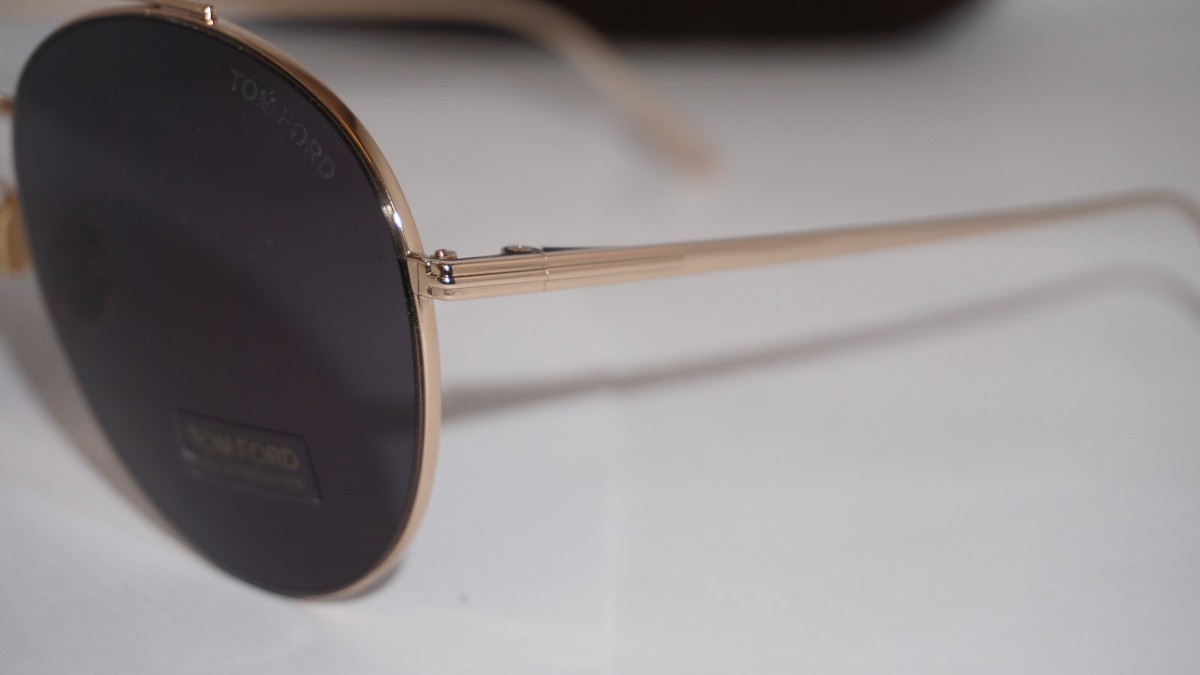TOM FORD New Sunglasses CLEO Aviator Round Gold Blue TF757 